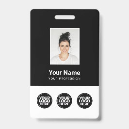 3 Meerdere Logos Werknemer Foto, streepjescode, na Badge