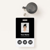 3 Meerdere Logos Werknemer Foto, streepjescode, na Badge (Voorkant met intrekbare)