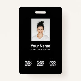 3 Meerdere Logos Werknemer Foto, streepjescode, na Badge