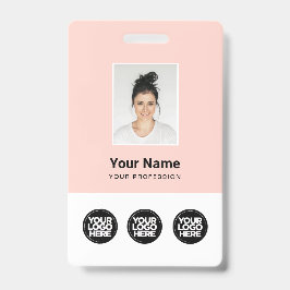 3 Meerdere Logos Werknemer Foto, streepjescode, na Badge