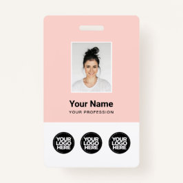 3 Meerdere Logos Werknemer Foto, streepjescode, na Badge