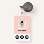 3 Meerdere Logos Werknemer Foto, streepjescode, na Badge (Voorkant met intrekbare)