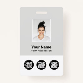 3 Meerdere Logos Werknemer Foto, streepjescode, na Badge