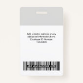 3 Meerdere Logos Werknemer Foto, streepjescode, na Badge (Achterkant)