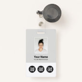 3 Meerdere Logos Werknemer Foto, streepjescode, na Badge (Voorkant met intrekbare)