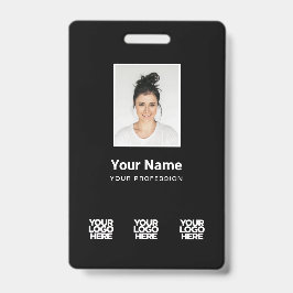 3 Meerdere Logo's Werknemersfoto, Streepjescode, N Badge