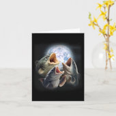 3 meerval huilen bij de maan Grappige meerval viss Kaart (Gele Bloem)