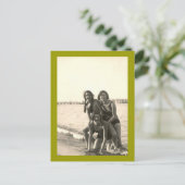 3 meisjes op de strand briefkaart (Staand voorkant)
