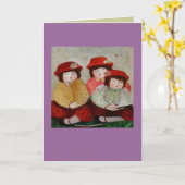 3 meisjeskaart kaart (Gele Bloem)