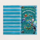 3-Mendous Party Custom Vertical Birthday Invite Visitekaartje (Buitenkant ongevouwen)