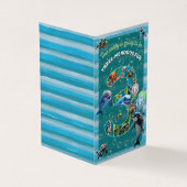 3-Mendous Party Custom Vertical Birthday Invite Visitekaartje (Buitenkant)