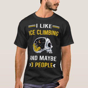 3 mensen ijs klimmen klimmer t-shirt