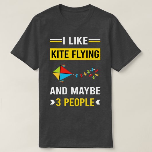 3 mensen vlieger vliegers t-shirt (Design voorkant)