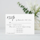 3 Menu Entree Keuzen Elegant RSVP Wedding Reply (Staand voorkant)