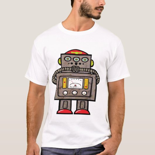 3 met ooien versterkte robot t-shirt (Voorkant)
