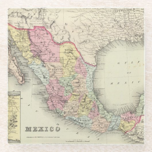 3 Mexico Glazen Onderzetter (Voorkant)