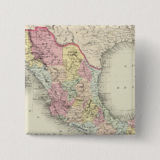 3 Mexico Vierkante Button 5,1 Cm (Voorkant)