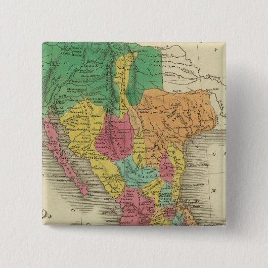 3 Mexico Vierkante Button 5,1 Cm (Voorkant)