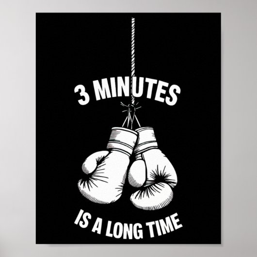 3 Minuten Is Een Lange Tijd Boksen Kickboksen Boks Poster (Voorkant)