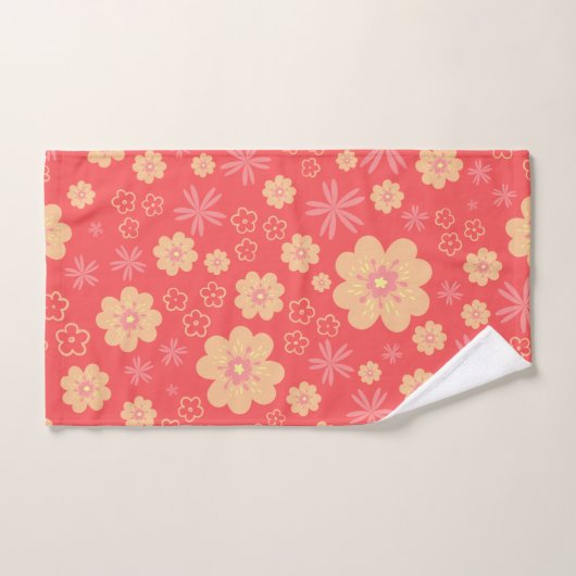 3 Mix kerstkleuren Floral Pattern Bad Handdoek (Handdoek)