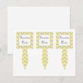 3 Moderne Chevron Geel/Grijs Cup Cake Picks Briefkaart (Voorkant / Achterkant)