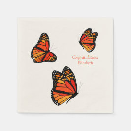 3 Monarch Butterflies aangepaste berichten Servet