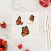 3 Monarch Butterflies aangepaste berichten Servet (Insitu)