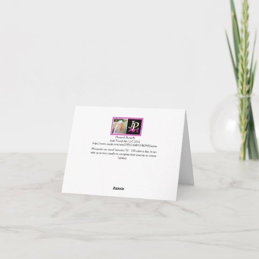 3 Monarch Butterfly Greeting Note and BIG Card Kaart (Achterkant)