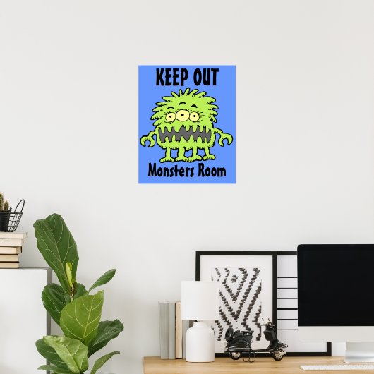 3 Mongoster voor ogen Poster (Thuiskantoor)