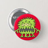 3 Mongoster voor ogen Ronde Button 5,7 Cm (Voorkant /achterkant)