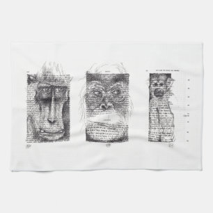 3 Monkey apen Jaar Zodiac Kitchen Towel Theedoek
