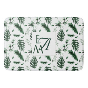 3 Monogram Forest Green Leaves Home Decor Pas getr Badmat