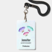 3 Mooie Pastelkleurige Waterverf Vlinders Badge (Achterkant met lanyard)