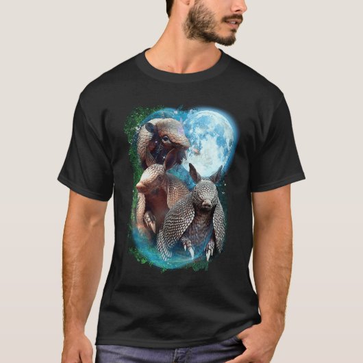 3 Moon Armadillo  Anteater Animal T-shirt (Voorkant)
