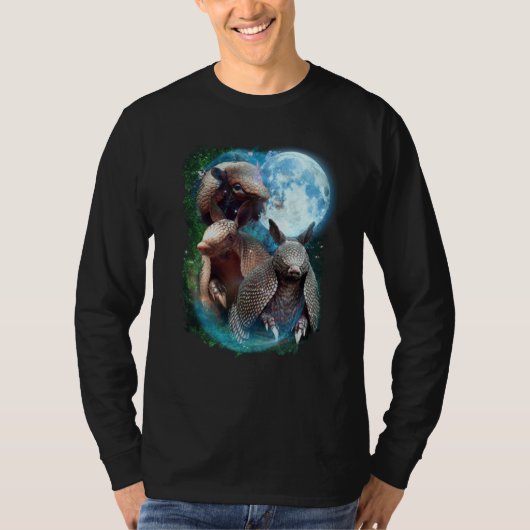 3 Moon Armadillo Anteater Animal T-shirt (Voorkant)