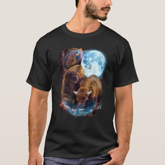 3 Moon Bison Buffalo Animal Bison T-shirt (Voorkant)