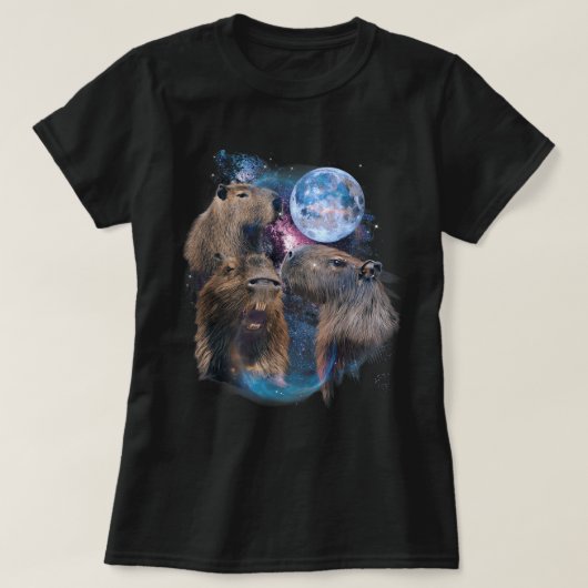 3 Moon Capybara Funny Capibara Rodent Animal Lover T-shirt (Design voorkant)