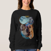 3 Moon Pitbull Dog  Canine Puppy Graphic Pet Humor Trui (Voorkant)