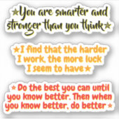 3 Motivational Quotes for Student | Inspirational  Sticker (Voorkant)