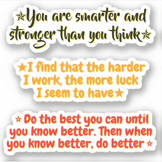3 Motivational Quotes for Student | Inspirational Sticker (Voorkant)