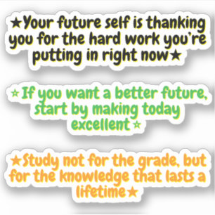 3 Motiverende Citaten voor Studenten Inspirerend Sticker
