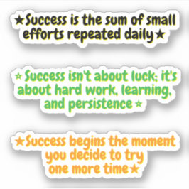3 Motiverende Citaten voor Succes | Inspirerend Sticker