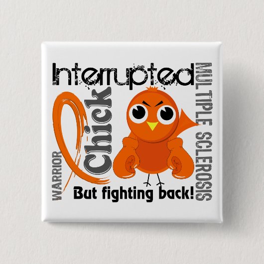 3 MS met multiple sclerose Vierkante Button 5,1 Cm (Voorkant)