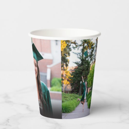 3 Multi Photo Afstuderen of Event Party Papieren Bekers (Achterkant)