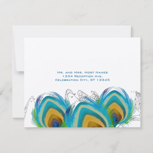 3 Muzieksierveren Postkaart RSVP Kaartje (Voorkant)