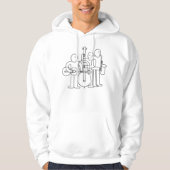 3 muzikant hoodie (Voorkant)