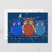 3 nachtuil briefkaart (Voorkant / Achterkant)