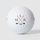 3 Name Initial Letters Classic Monogram Golfballen (Voorkant)