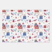 3 Namen, Overeenkomend Blauw Rood 19x29, Wintervak Inpakpapier Vel (Voorkant 3)