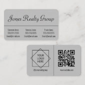 3 namen QR-code Logo | Grijs Modern Klein Visitekaartje (Voorkant / Achterkant)